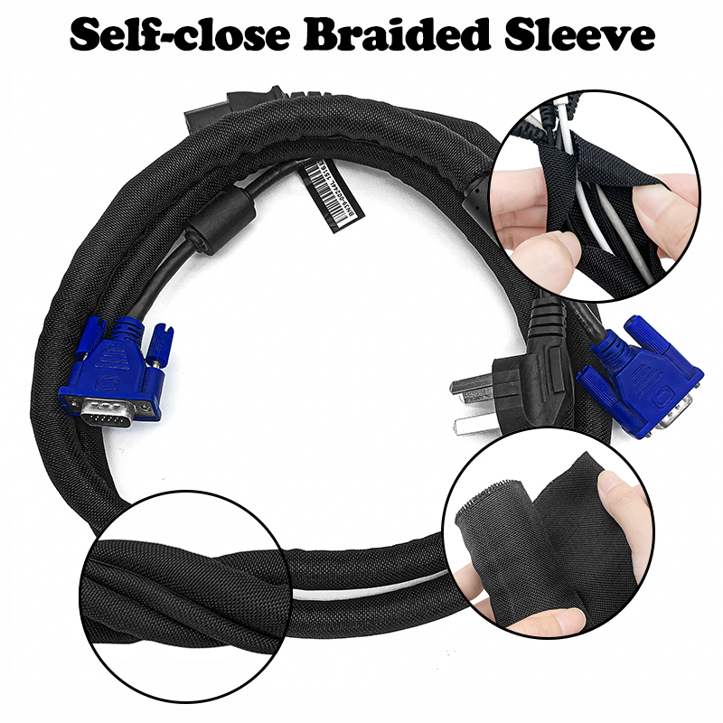 Cable Sleeve Braided - Самозакрывающийся ПЭТ-плетеный рукав 5/10 м, самозакрывающийся