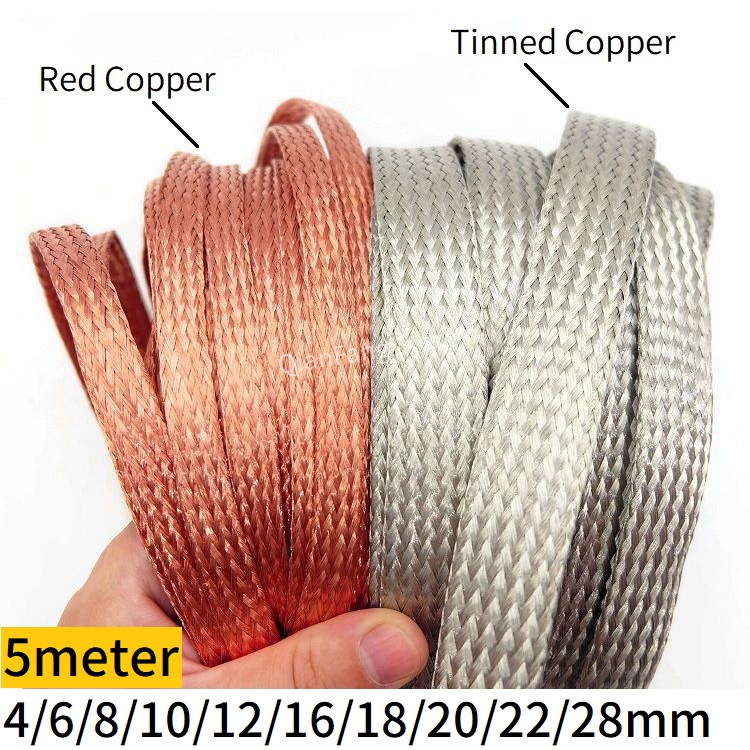 Cable Sleeve Braided - 5 м луженое покрытие медная оплетка