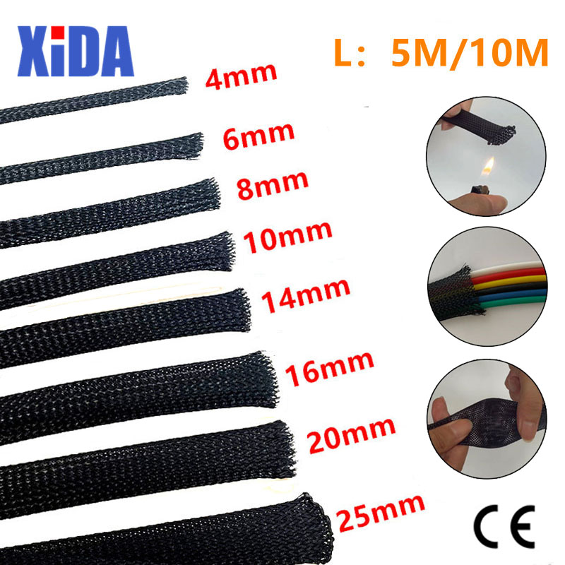 Черная Изолированная плетеная  – обзор и цена Cable Sleeve Braided
