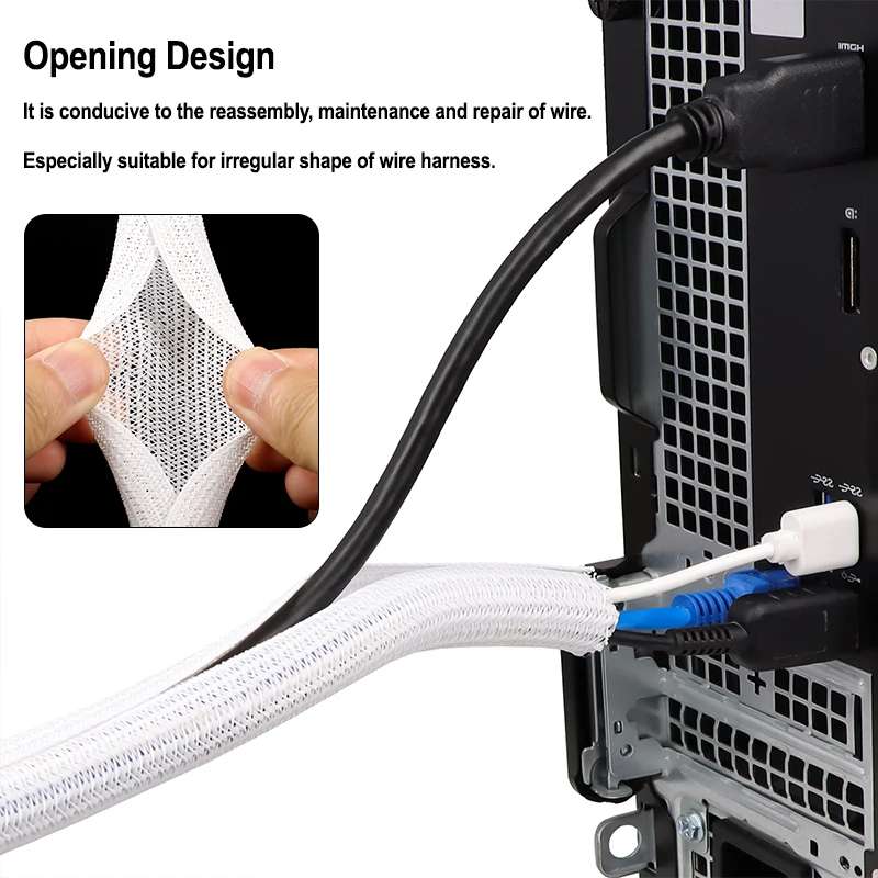 Белая самозакрывающаяся оплетк – обзор и цена Cable Sleeve Braided
