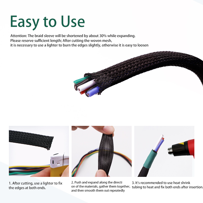 5 м/10 м ПЭТ расширяемая плете – обзор и цена Cable Sleeve Braided