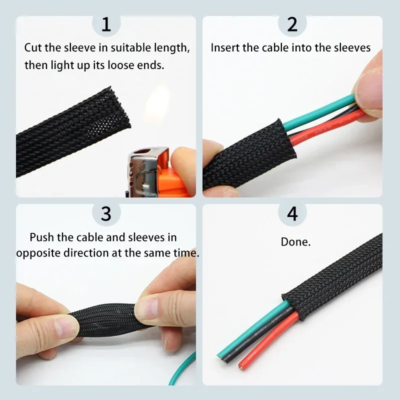 1 ~ 50 м желтый ПЭТ плетеный р – обзор и цена Cable Sleeve Braided